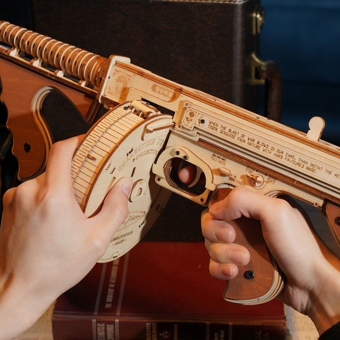 Robotime Rokr Thompson Submachine Blaster Toy 3D Wooden Puzzle Lqb01 Dropship