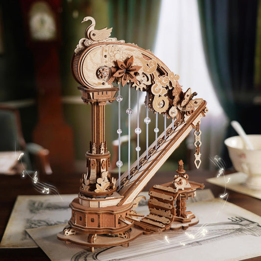 Robotime ROKR Magic Harp Music Box Wooden 3D Puzzle