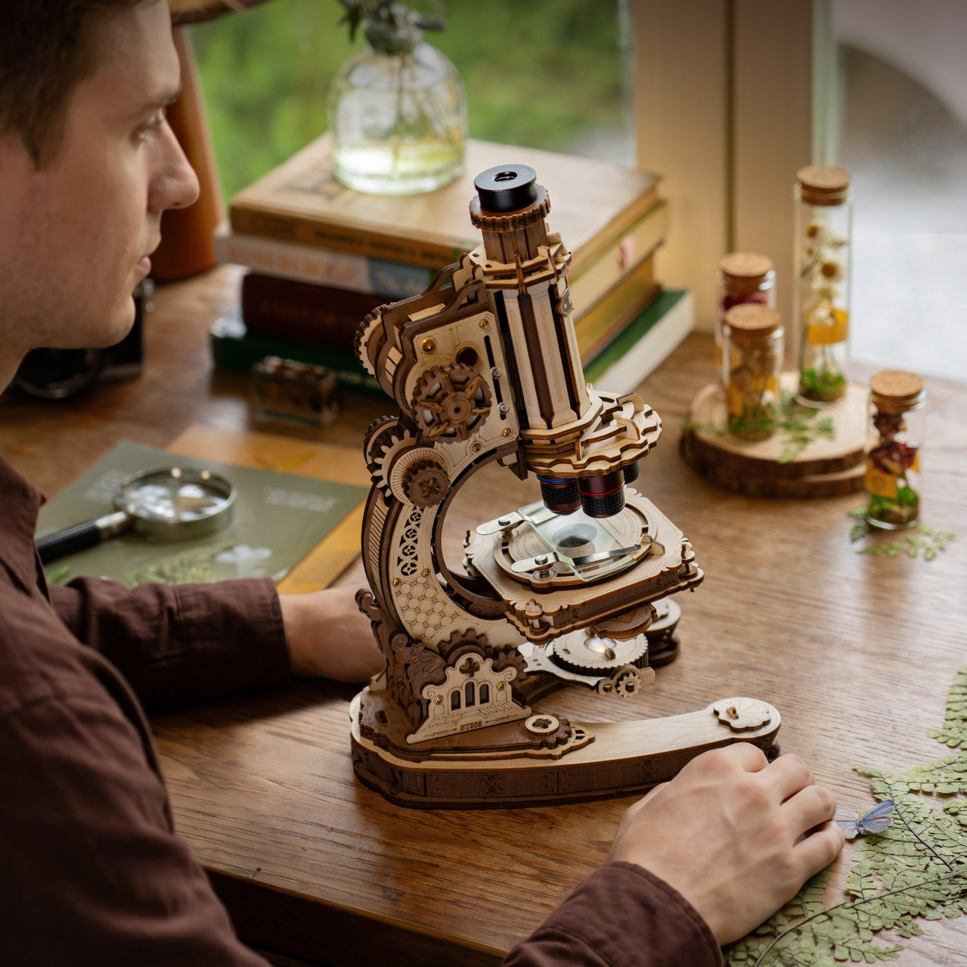 Robotime ROKR Microscope Mechanical Wooden 3D Puzzle