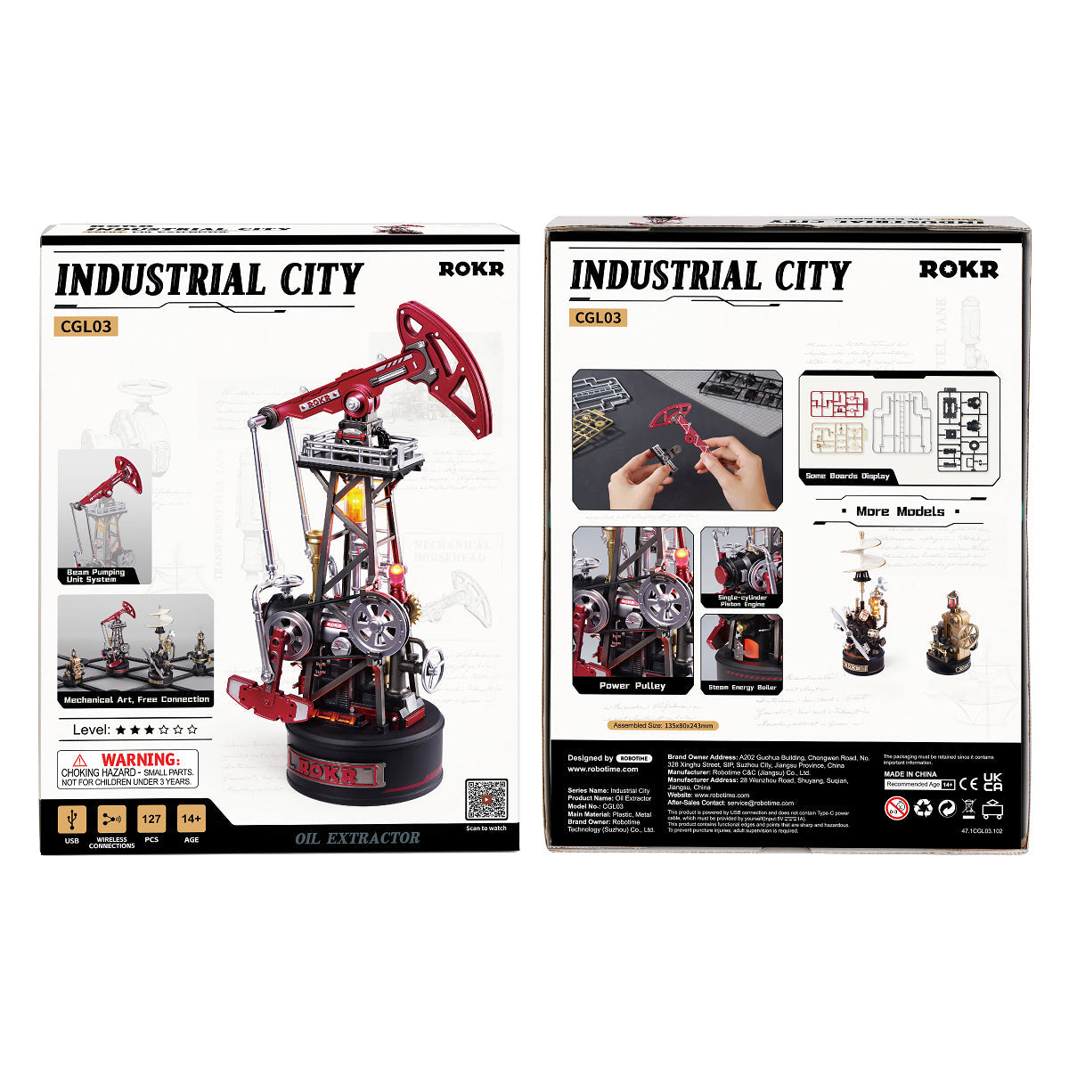 Robotime ROKR Oil Pump Jack Mechanical 3D Puzzle
