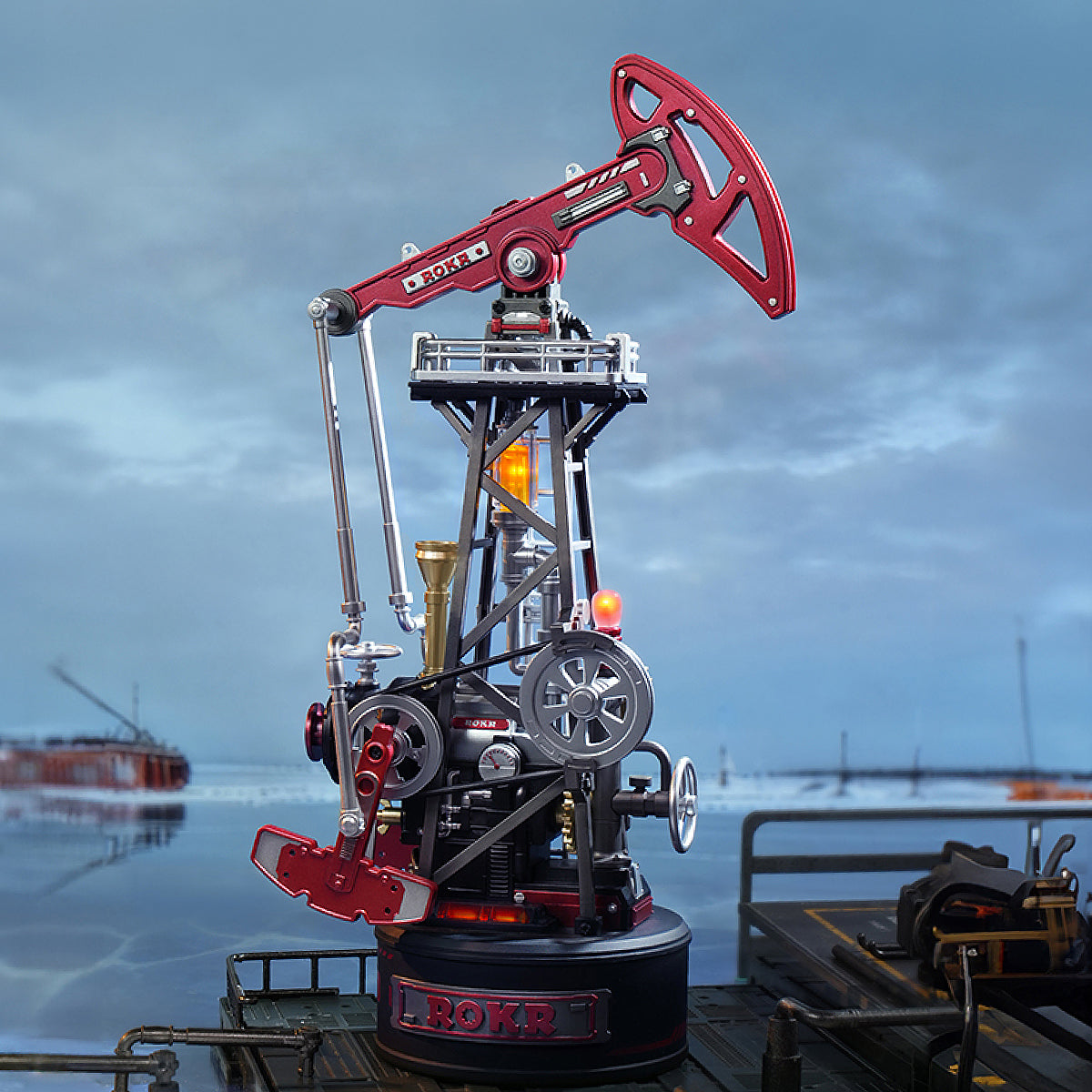Robotime ROKR Oil Pump Jack Mechanical 3D Puzzle