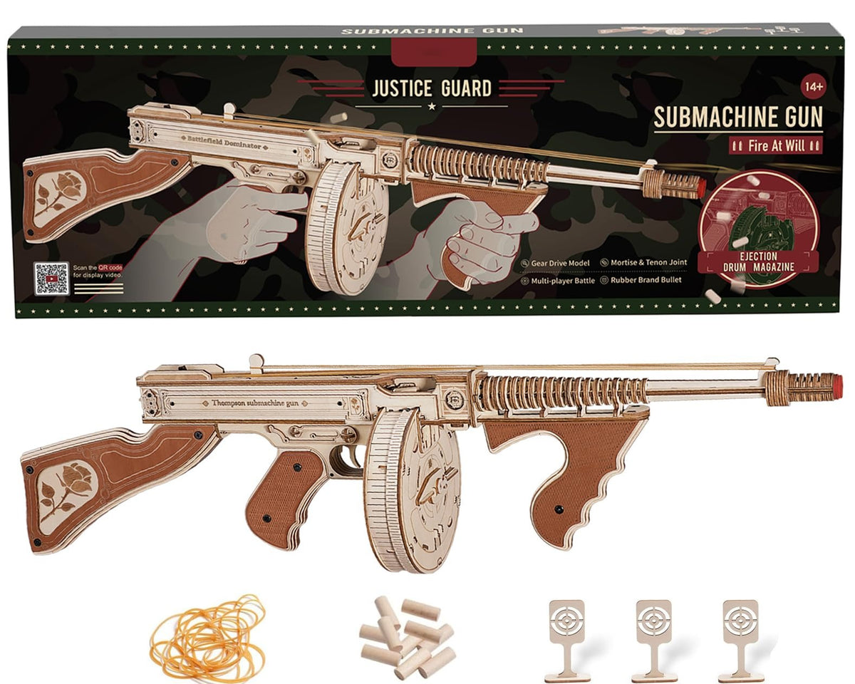 Robotime ROKR Thompson Submachine Blaster Toy 3D Wooden Puzzle Dropship
