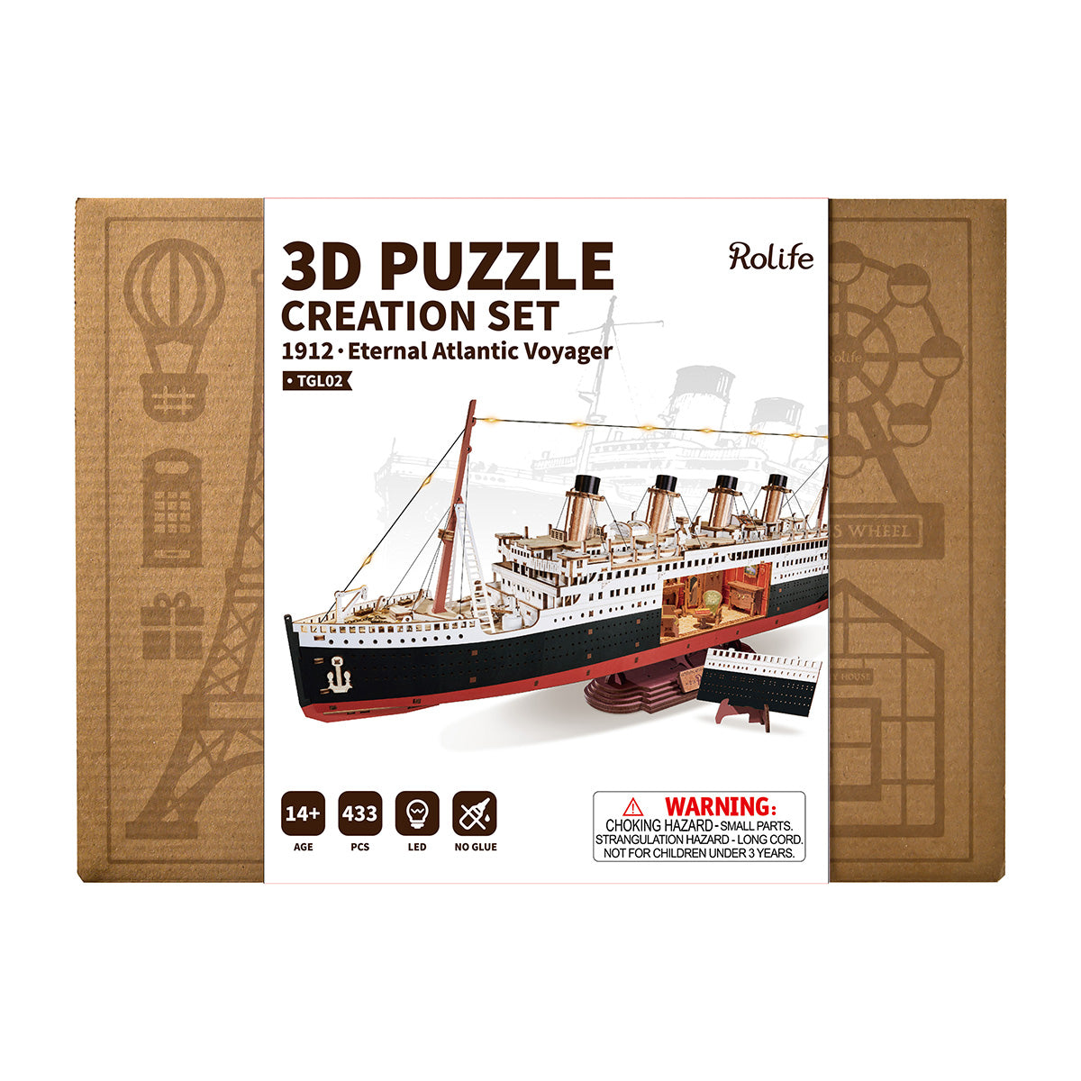 Robotime Rolife 1912·Eternal Atlantic Voyager 3D Wooden Puzzle TGL02