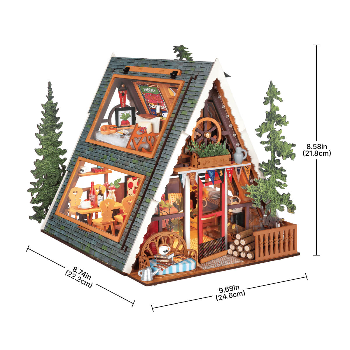 Robotime Rolife A-Frame Cabin DIY Miniature House