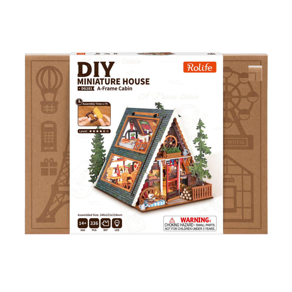 Robotime Rolife A-Frame Cabin DIY Miniature House