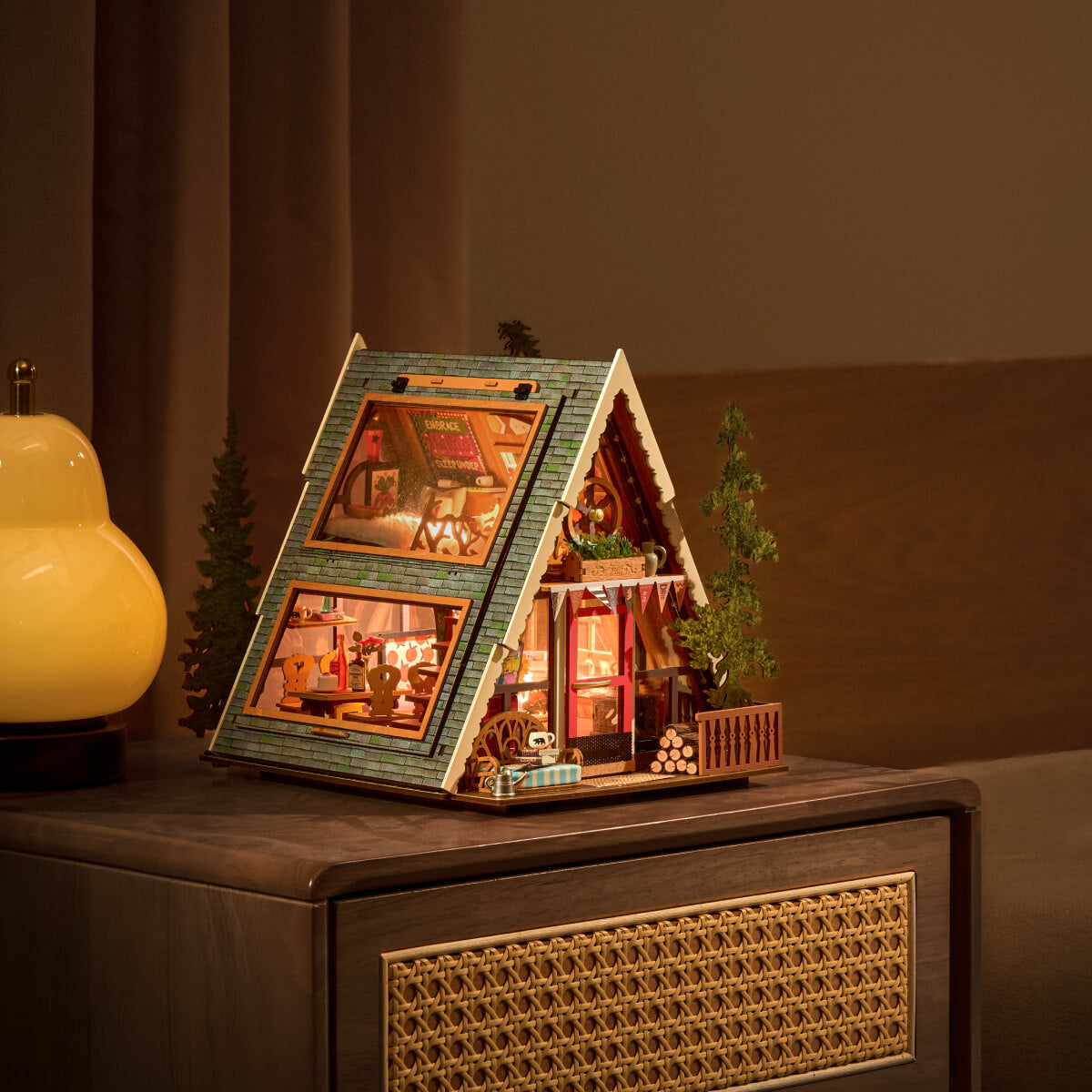 Robotime Rolife A-Frame Cabin DIY Miniature House