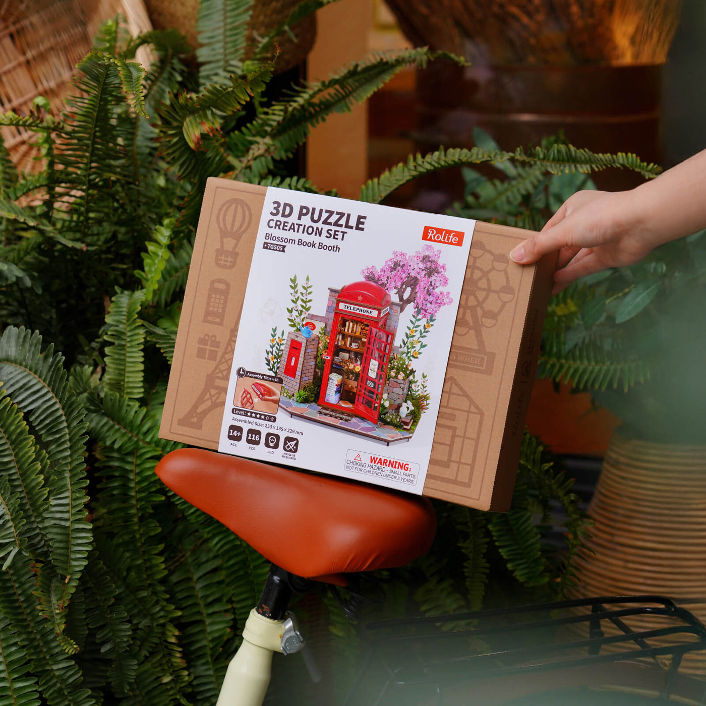 Robotime Rolife Blossom Book Booth 3D Wooden Puzzle