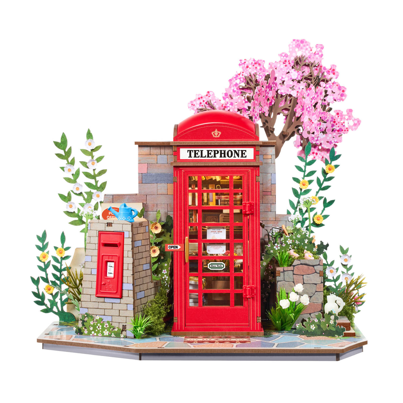 Robotime Rolife Blossom Book Booth 3D Wooden Puzzle