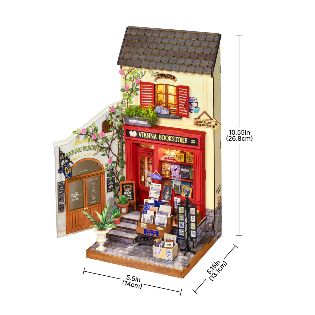 Robotime Rolife Vienna Bookstore DIY Miniature House