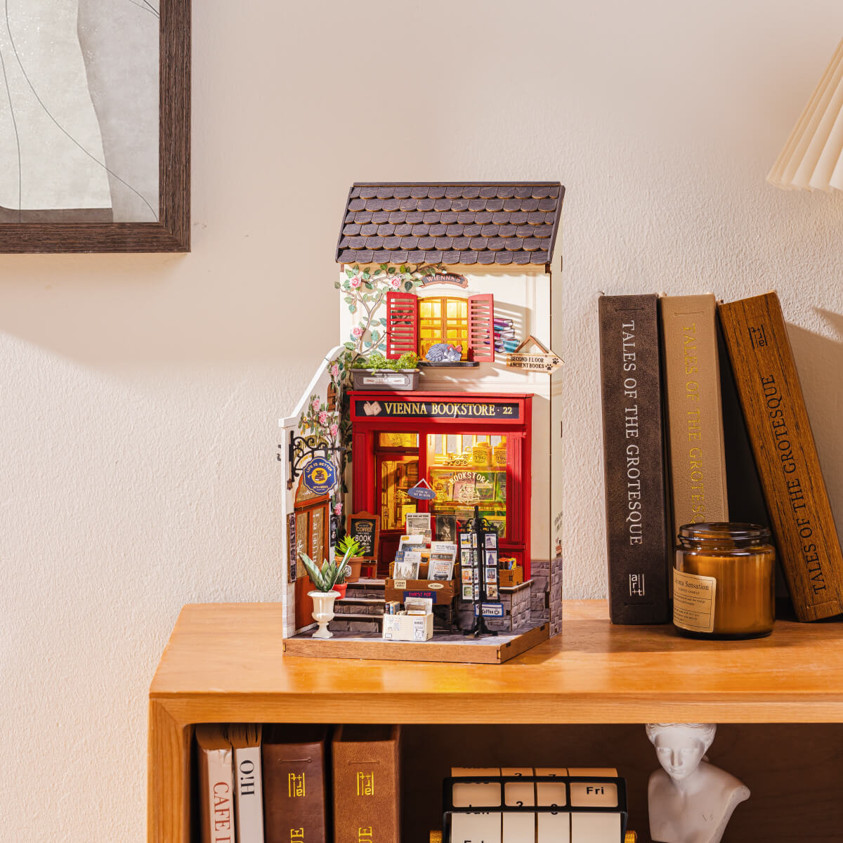 Robotime Rolife Vienna Bookstore DIY Miniature House