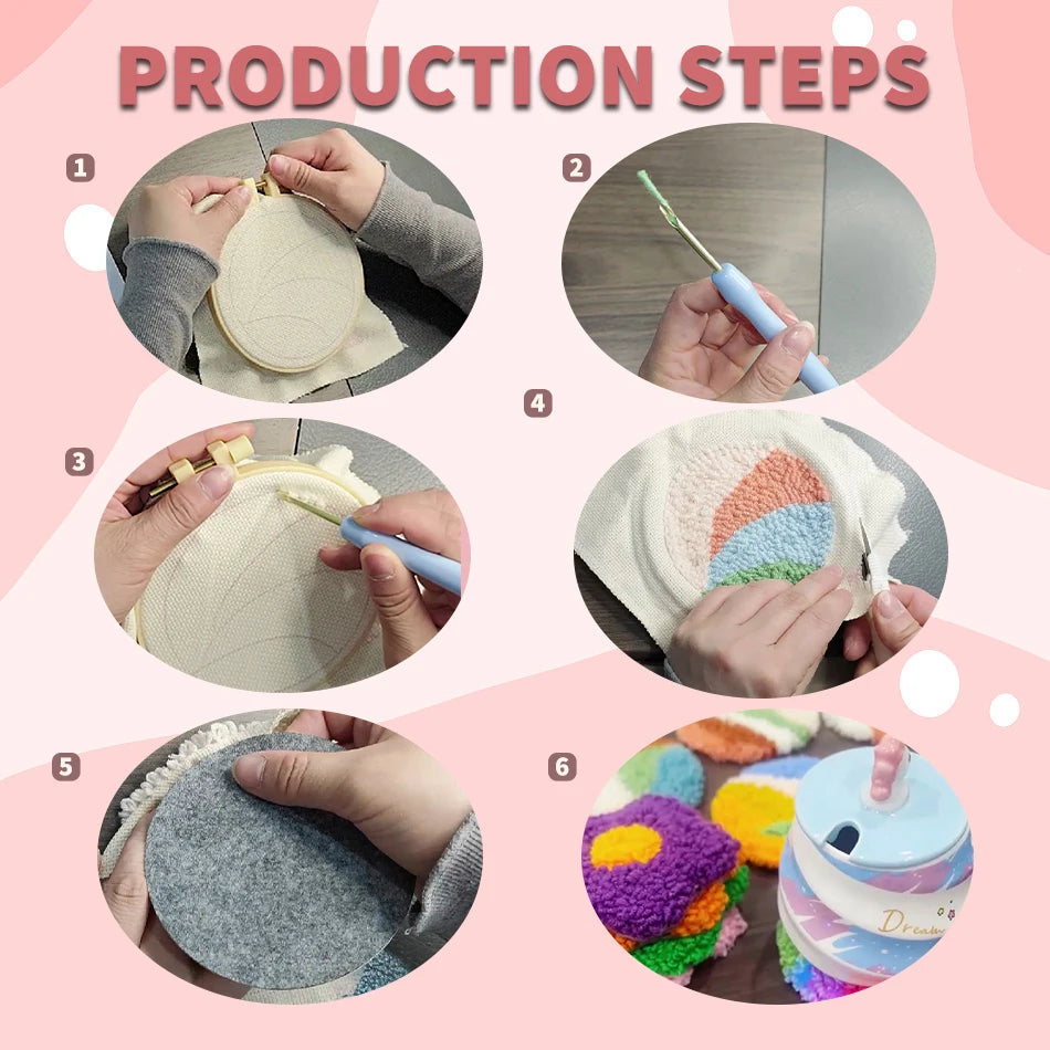 DIY Punch Needle Cat Coasters Kit