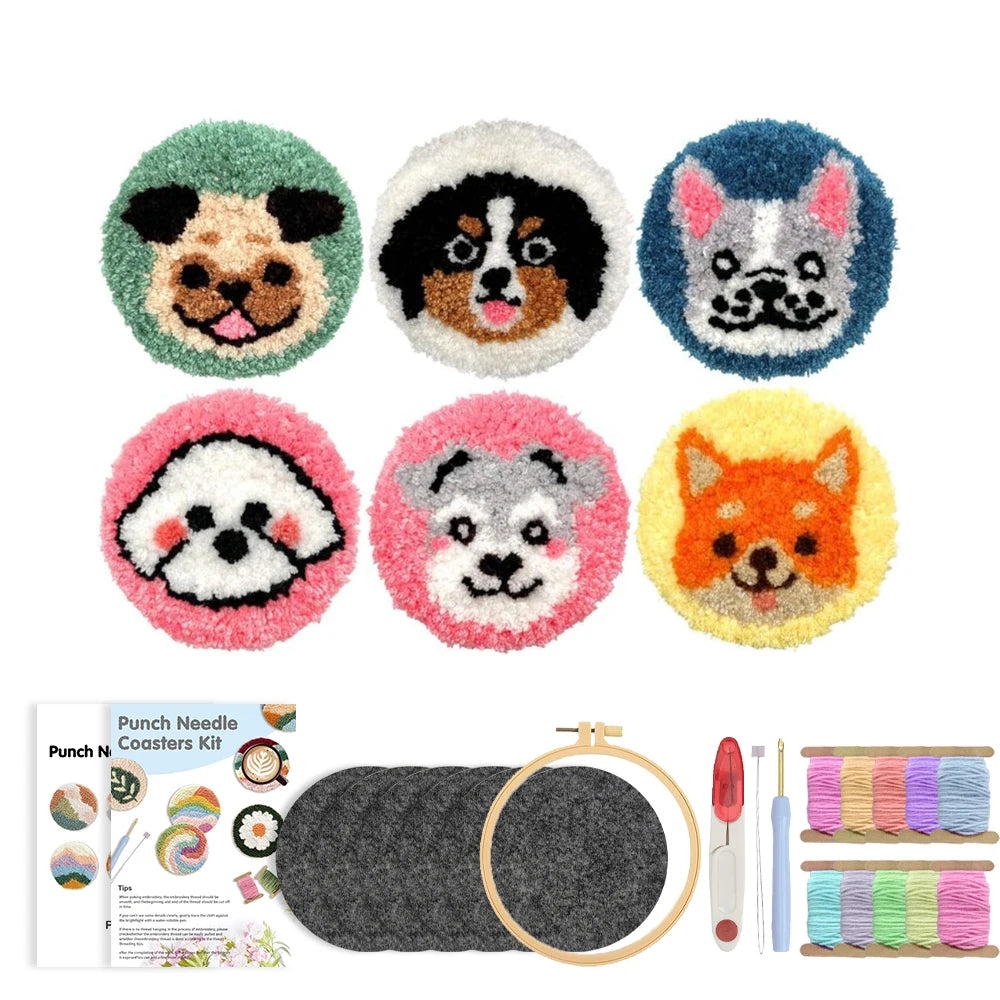 DIY Punch Needle Cat Coasters Kit