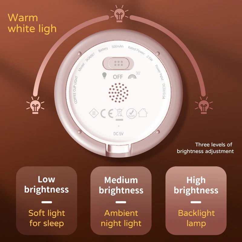 Coffee Cup Rechargeable Night Light
