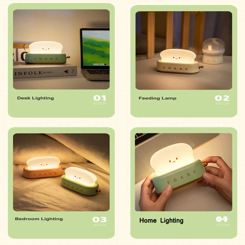 Toast Rechargeable LED Night Light Lamp