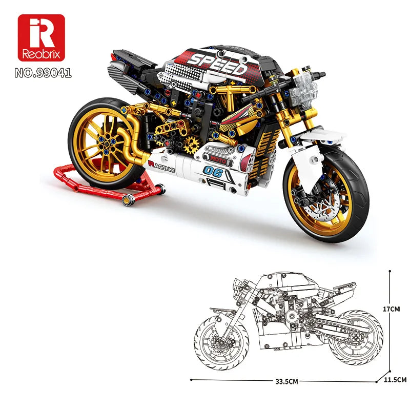 Reobrix 795PCS Retro Cafe Racer Motorbike Building Block