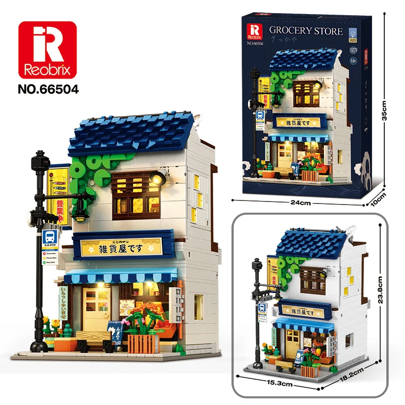 Reobrix 1272PCS General Store Building Blocks Japanese Street Scene