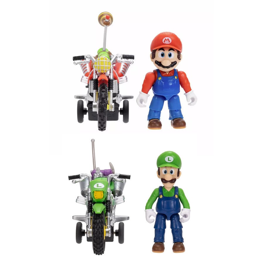 The Super Mario Galaxy Movie 2.5” Figure With Pull Back Motorcycle - Assorted (1 Pc) - Nintendo