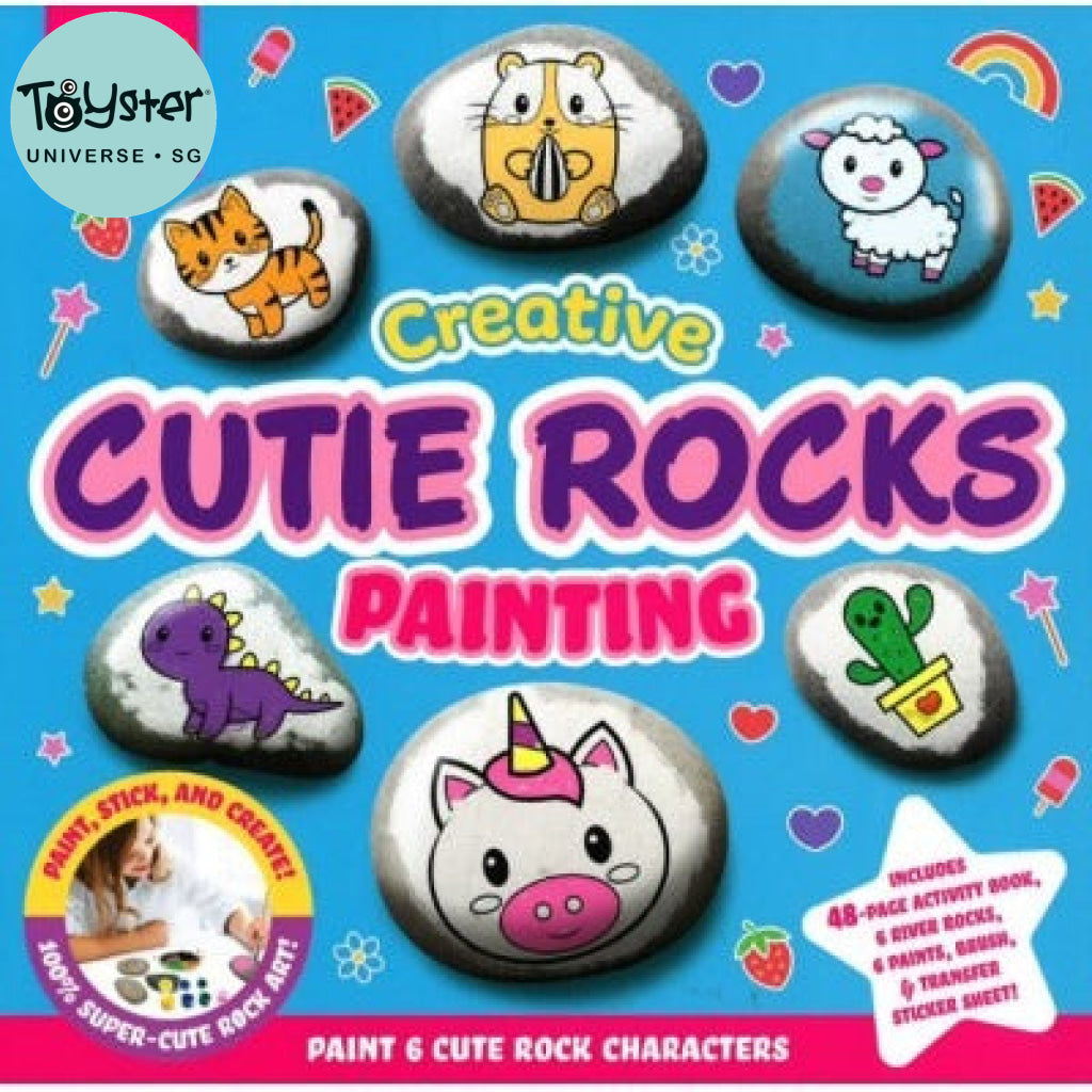 Activity Station Creative Cutie Rocks Painting Fun Book + Kit Activity Station