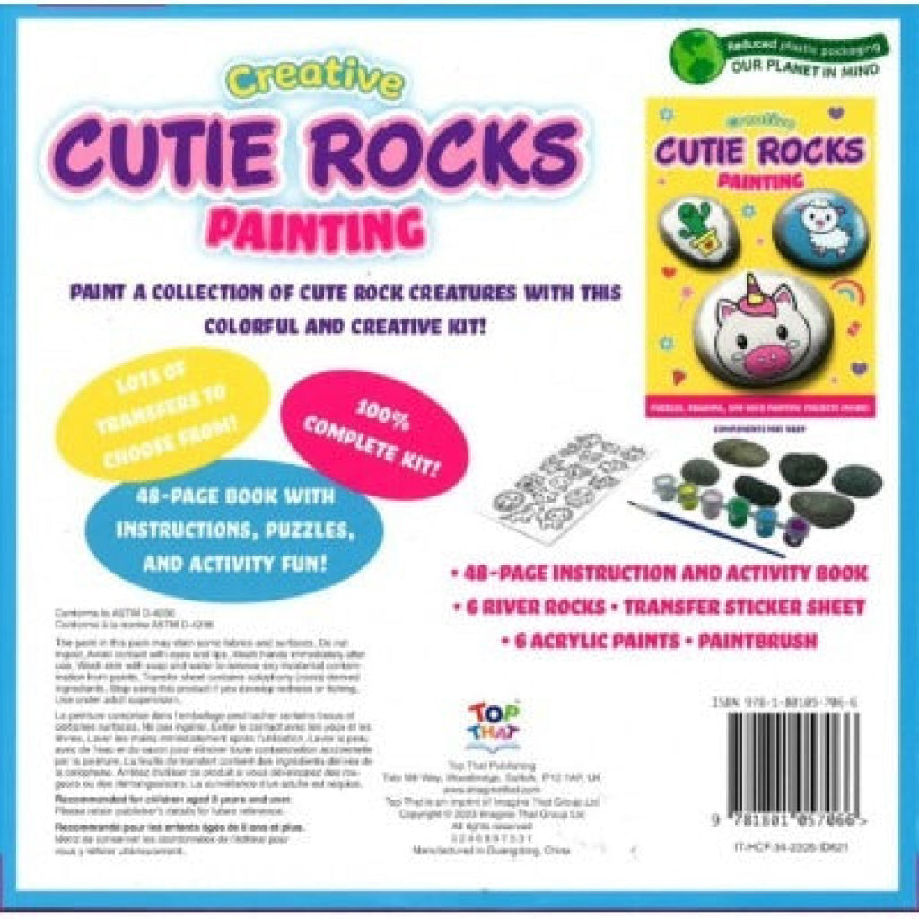 Activity Station Creative Cutie Rocks Painting Fun Book + Kit Activity Station