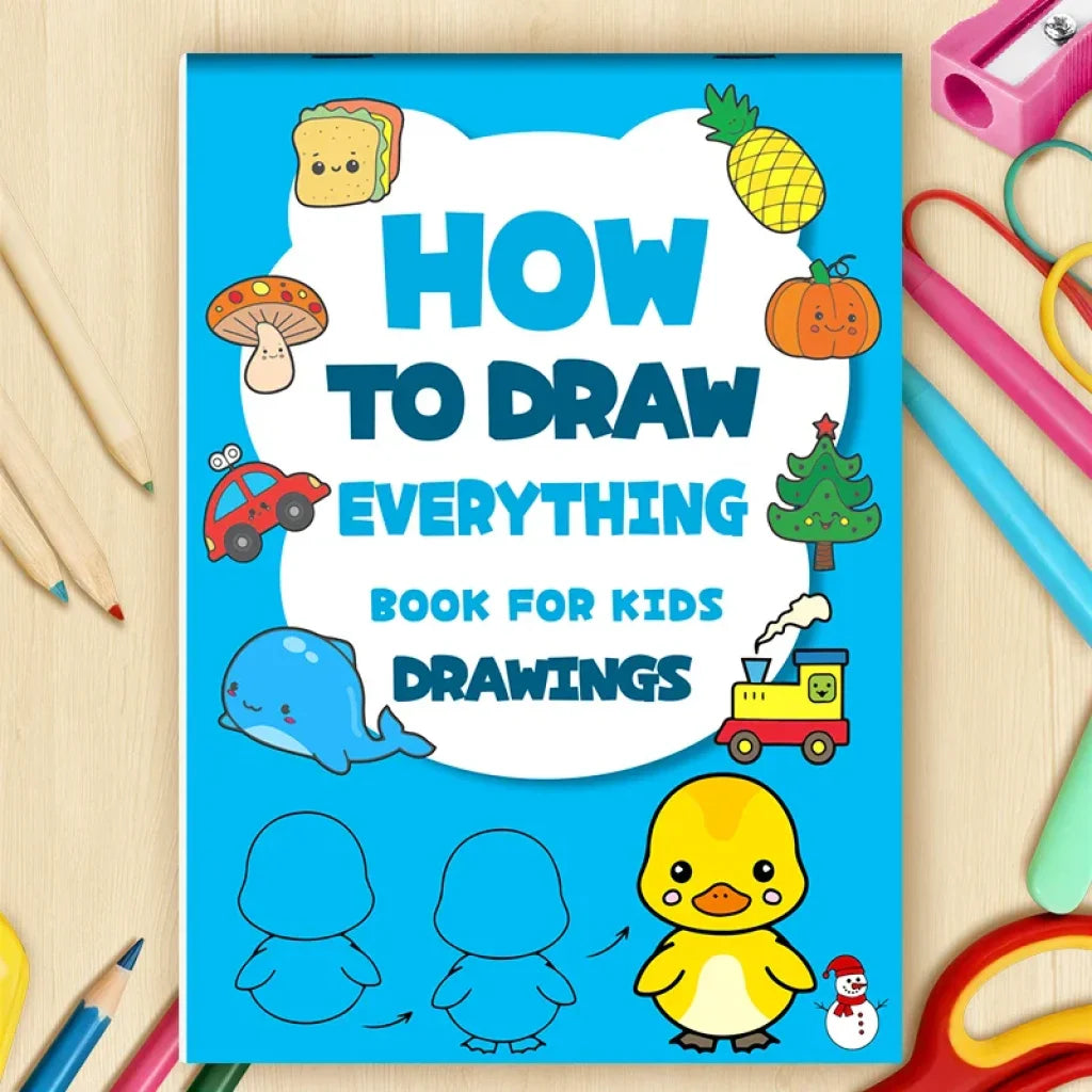 Art Learning Book - How to Draw Everything with Simple Steps - Blue