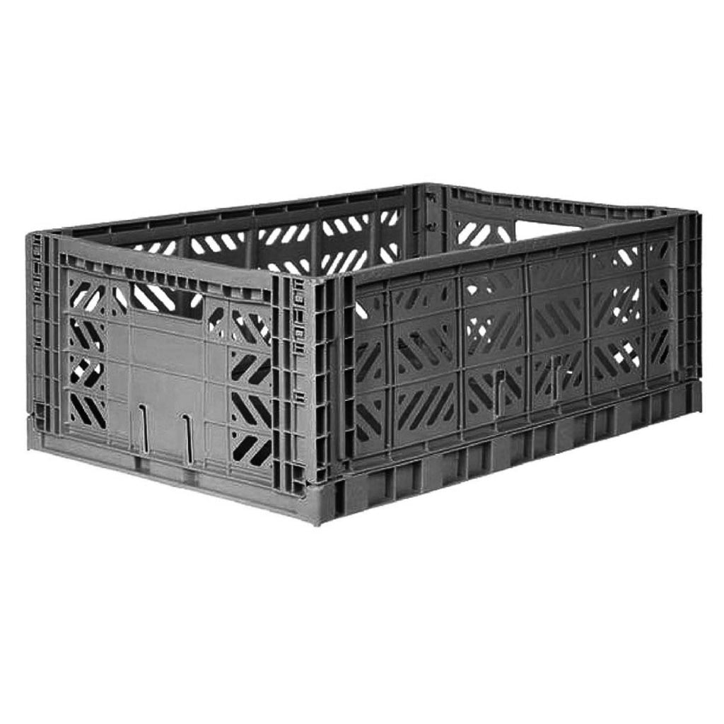 Aykasa Folding Maxibox Colour Crate - Black - Storage