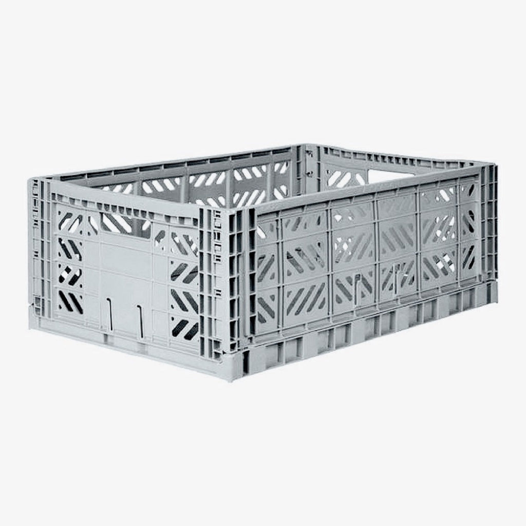 Aykasa Folding Maxibox Colour Crate - Grey - Storage