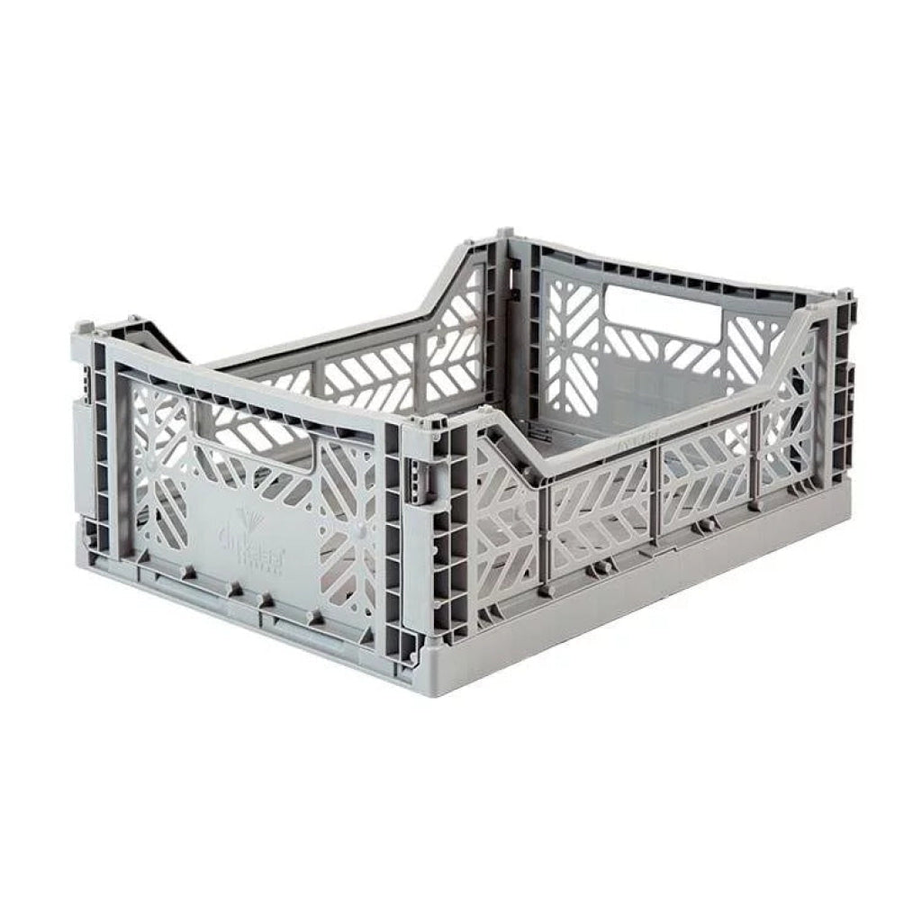 Aykasa Folding Midibox Colour Crate - Grey - Storage