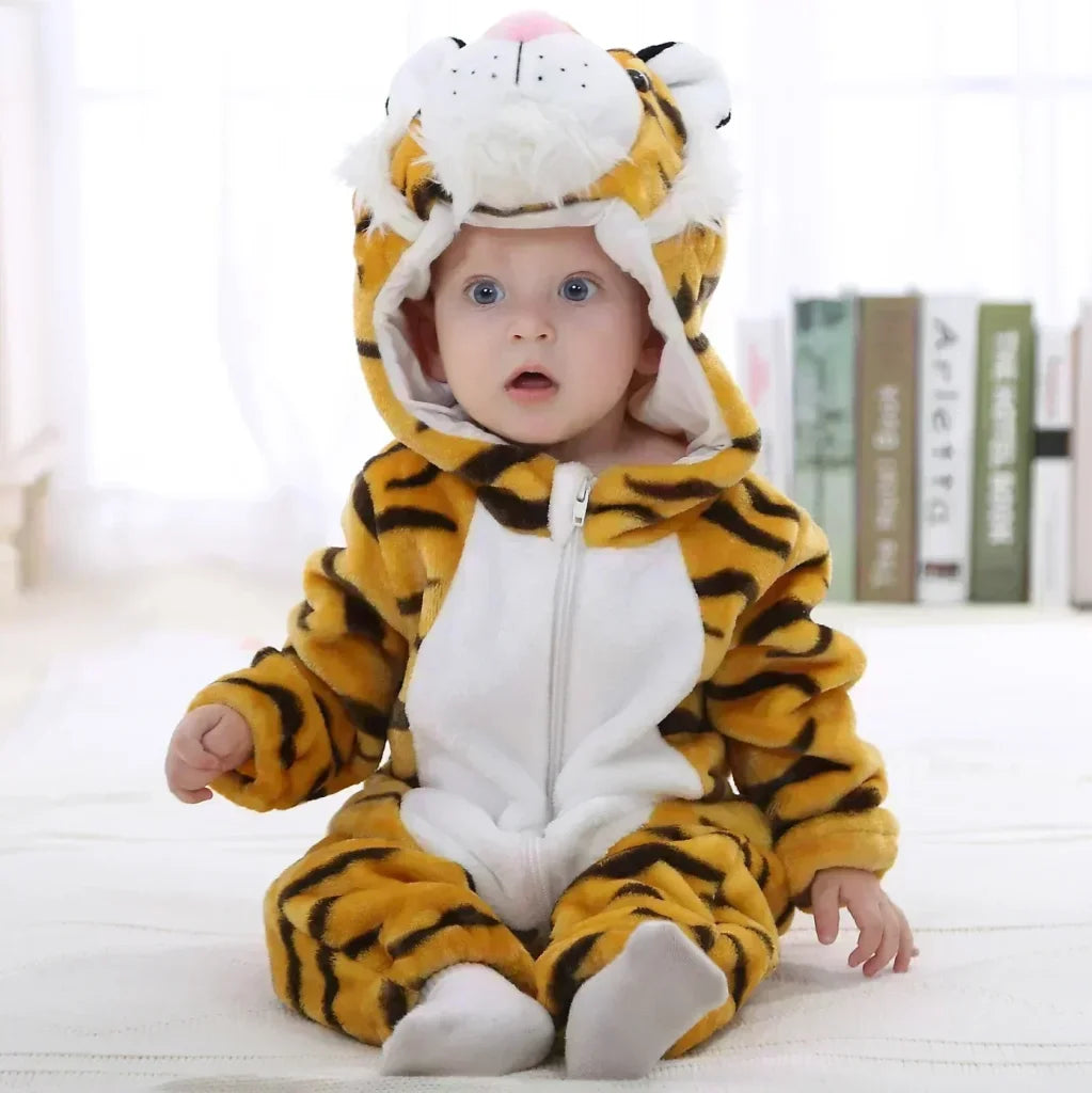 Baby Onesie Animal Costume Winter Flannel Jumpsuit V1 Tiger / 30-36 Months(120)