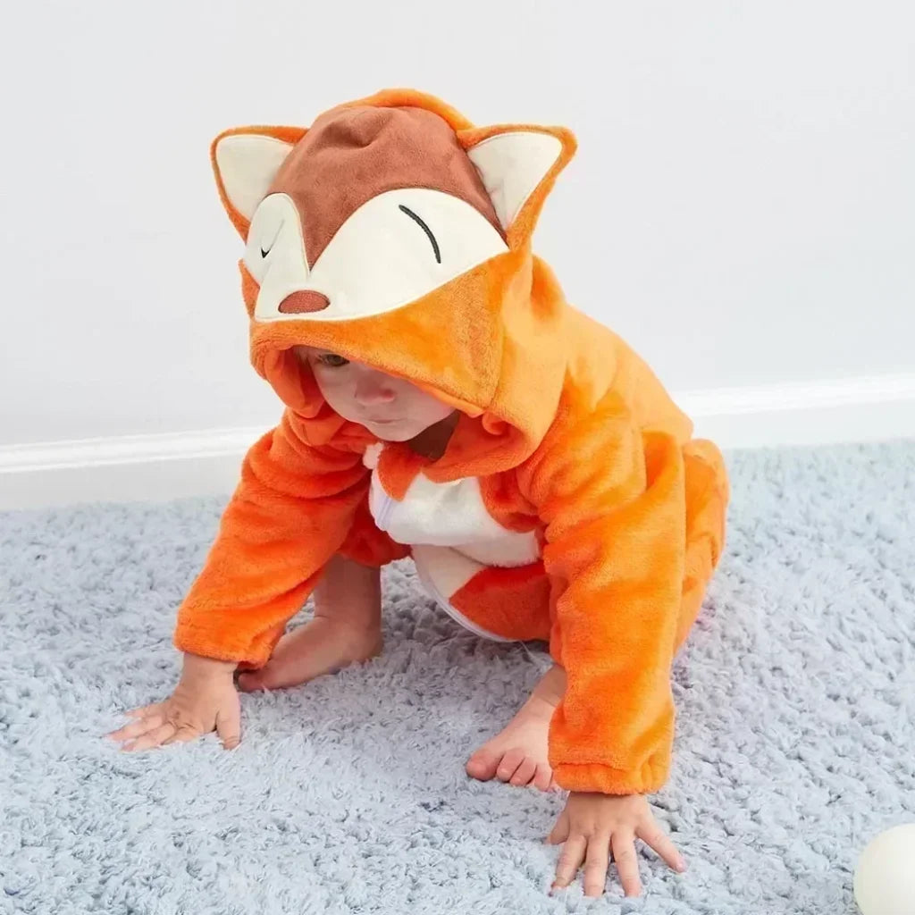 Baby Onesie Animal Costume Winter Flannel Jumpsuit V3 Fox / 30-36 Months(120)