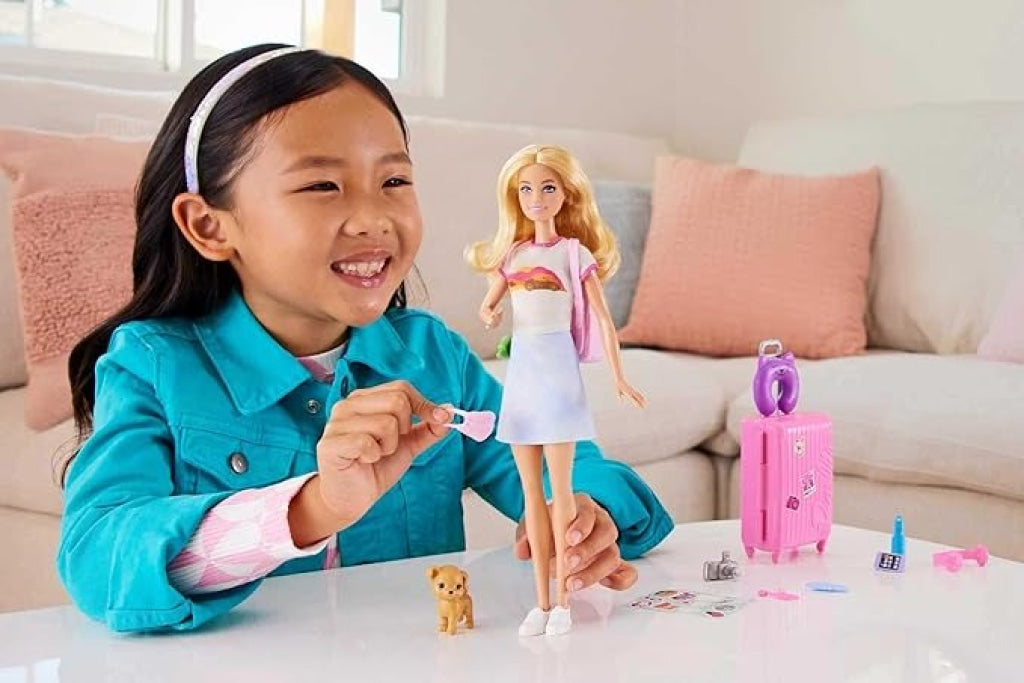 Barbie Doll & Accessories Travel Set with Puppy - Barbie
