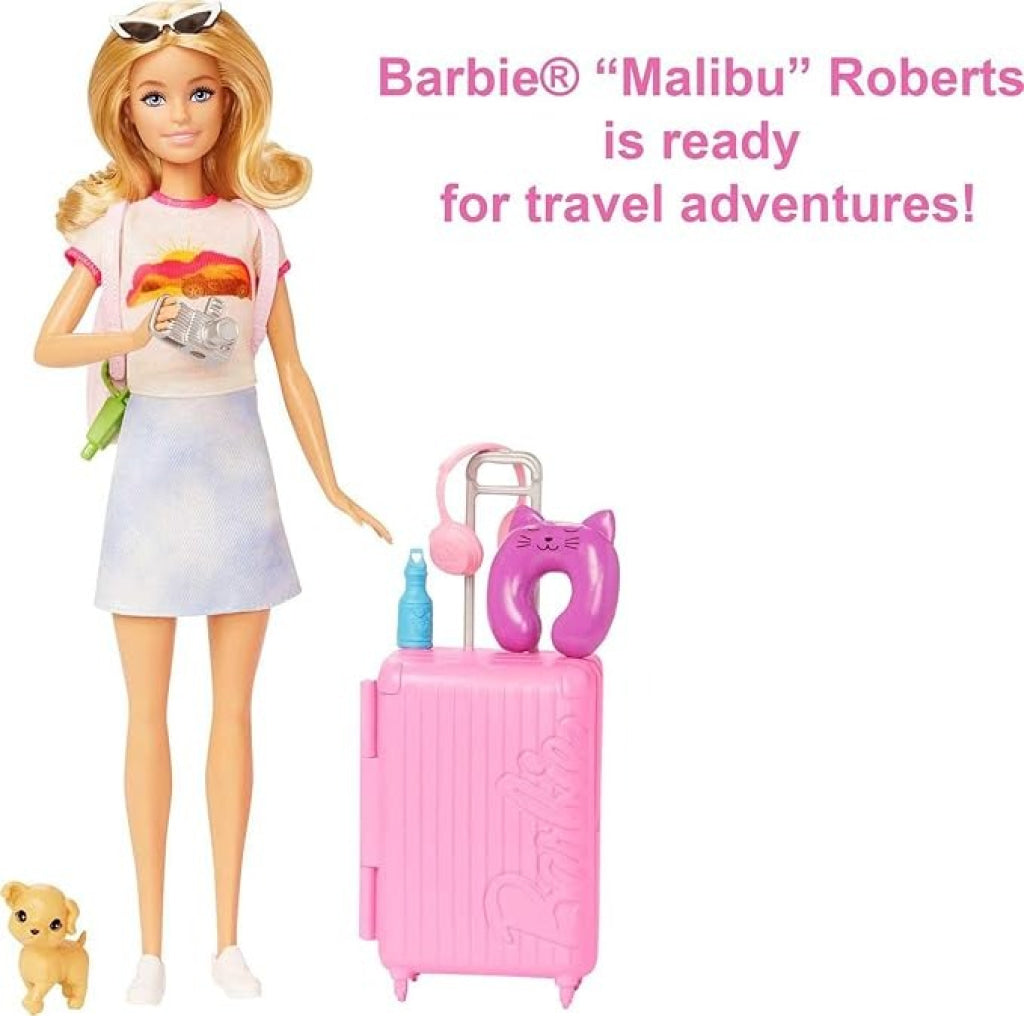 Barbie Doll & Accessories Travel Set with Puppy - Barbie