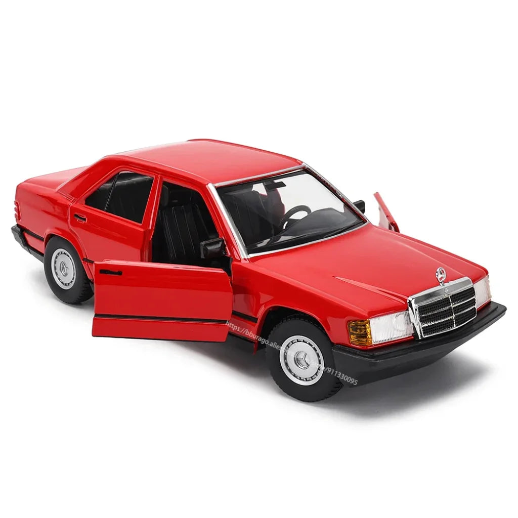 Bburago 1:24 1987 Mercedes Benz 190E Alloy Racing Car Alloy Luxury Vehicle Diecast