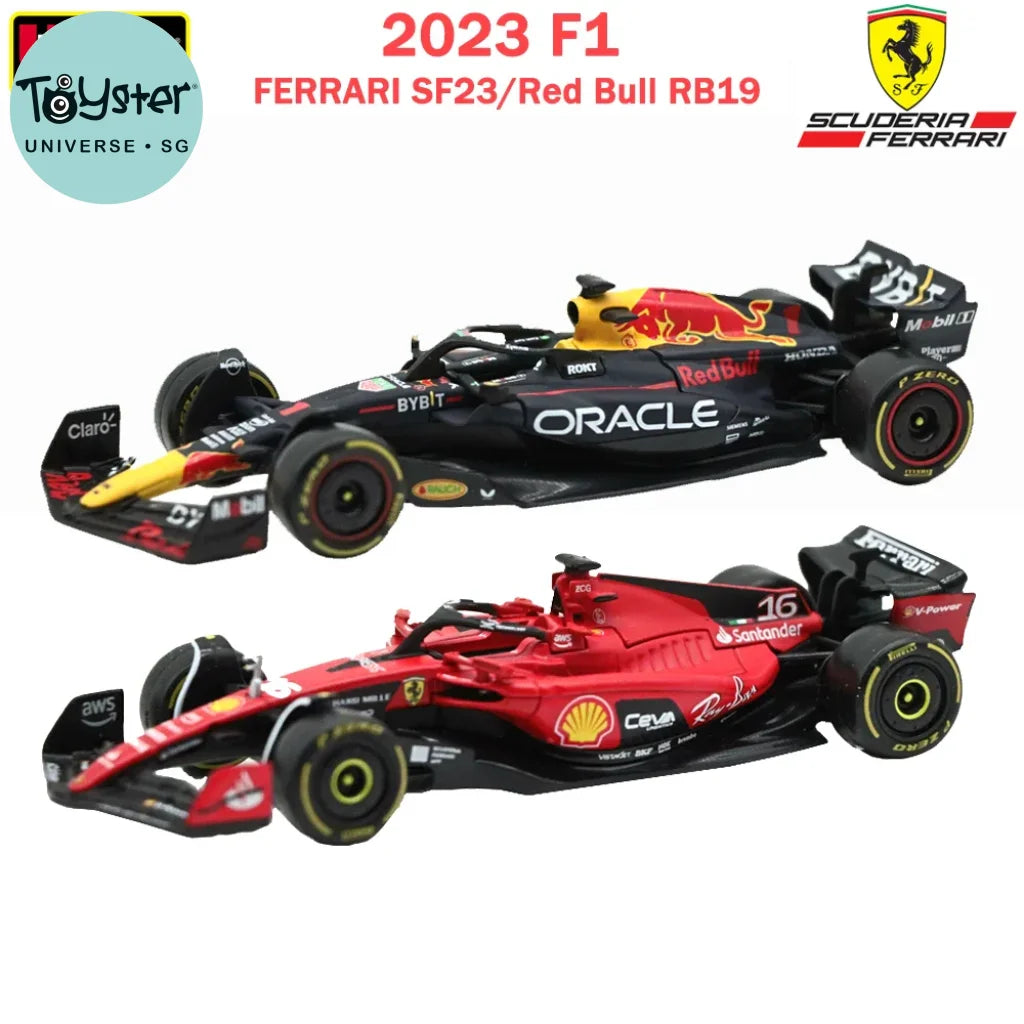 Bburago 1:43 2023 F1 Ferrari Sf23 Formula 1 Red Bull Rb19 Racing Alloy Diecast