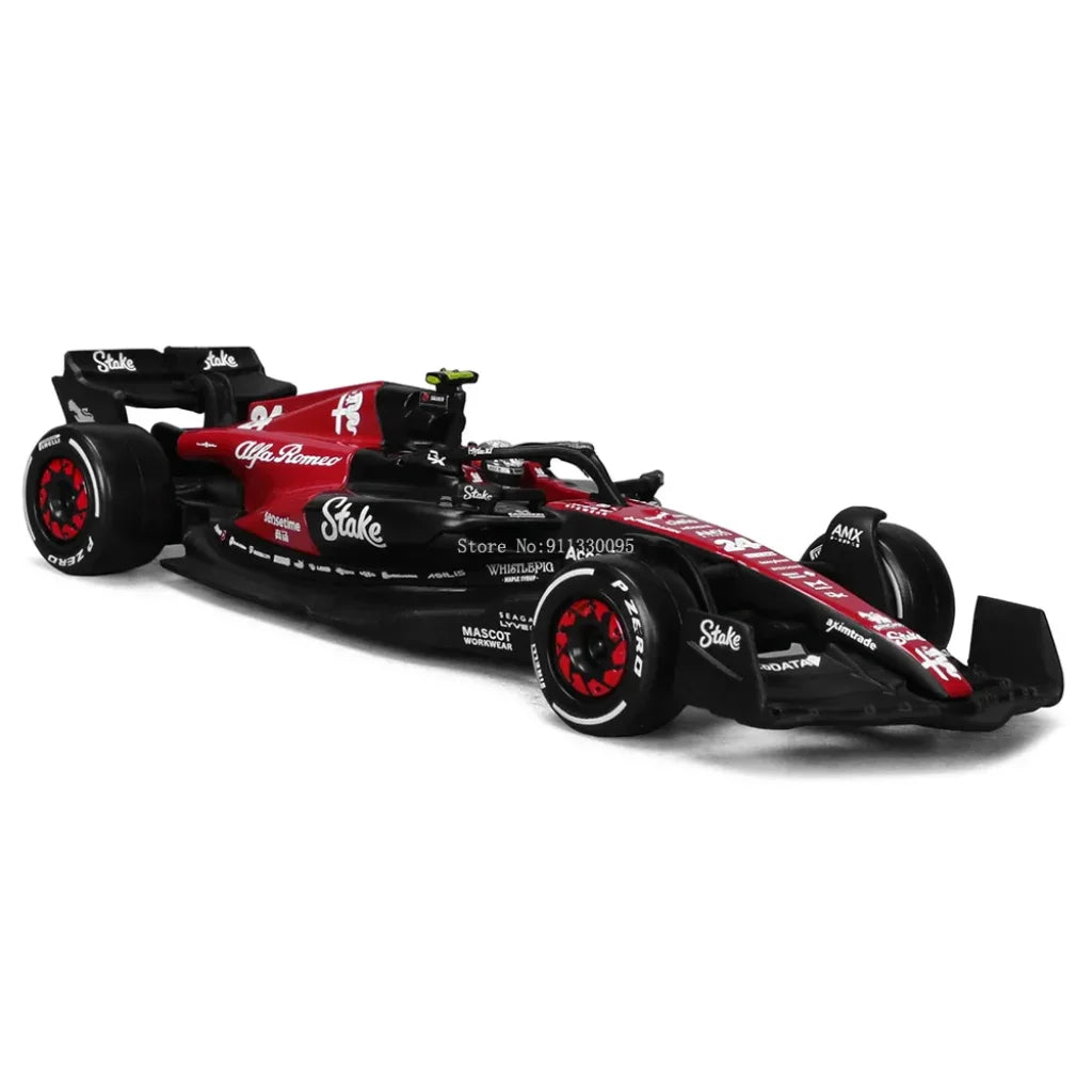 Bburago 1:43 F1 2023 24# Zhou Guanyu Alfa Romeo Team Stake C43 77# Valtteri Bottas Alloy Car Die