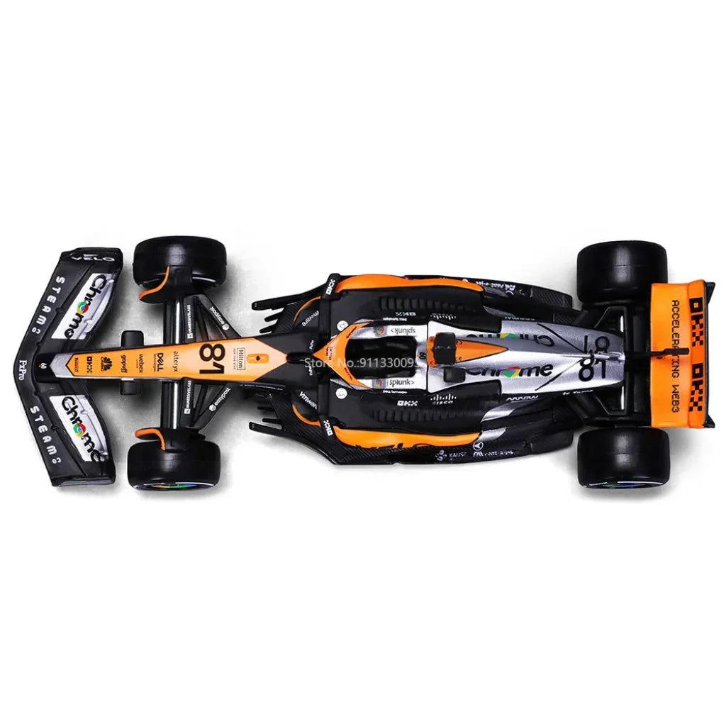 Bburago 1:43 P2 British Gp Mclaren F1 Mcl60 2023 #4 Lando Norris #81 Oscar Piastri Alloy Car Die