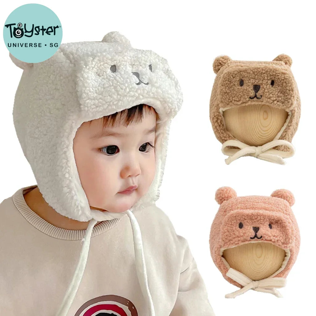 Bear Winter Baby Hat With Earflap 0-12M