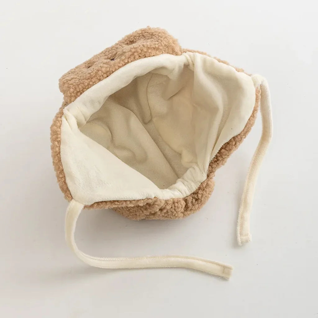 Bear Winter Baby Hat With Earflap 0-12M