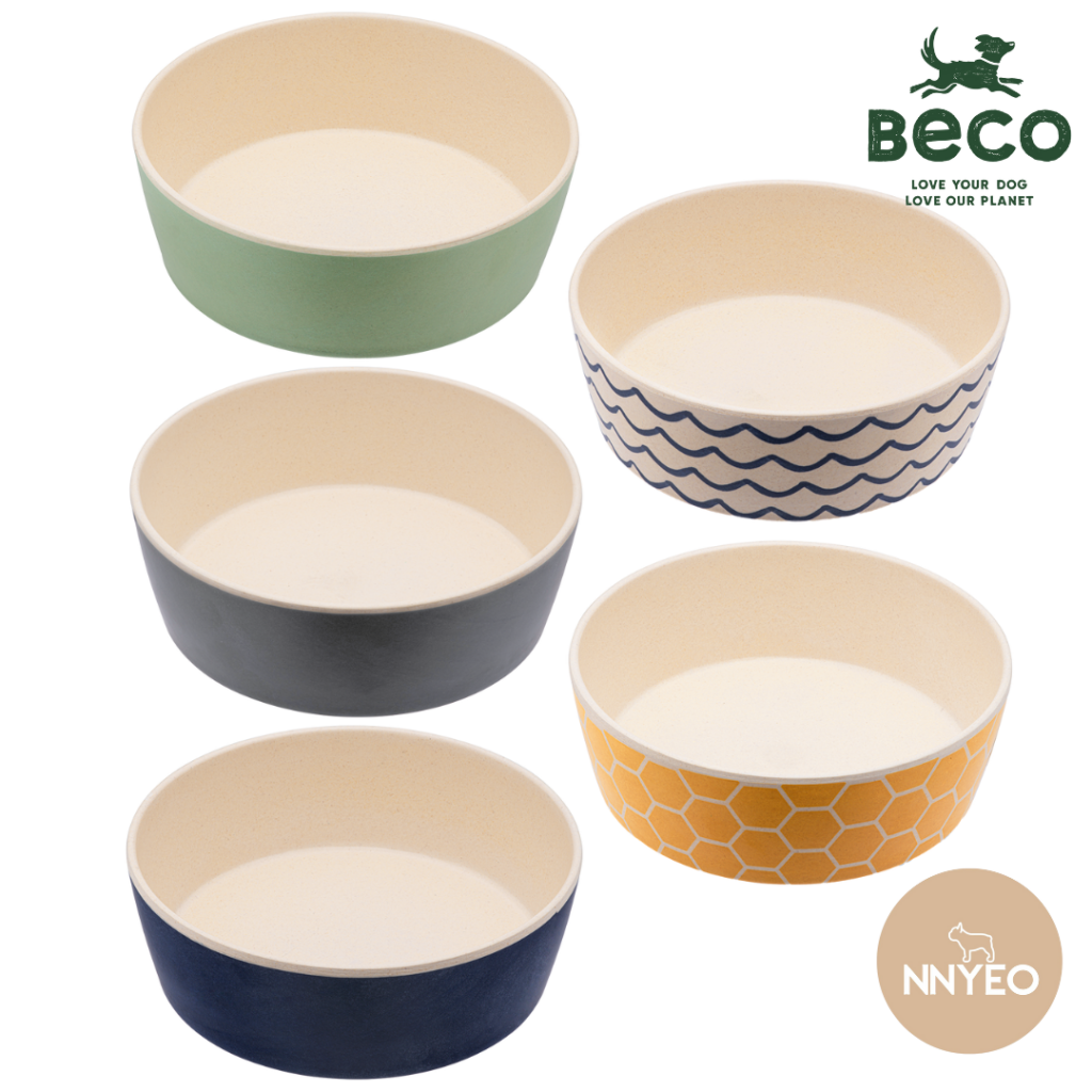 Beco Bamboo Pet Bowl Ocean Waves