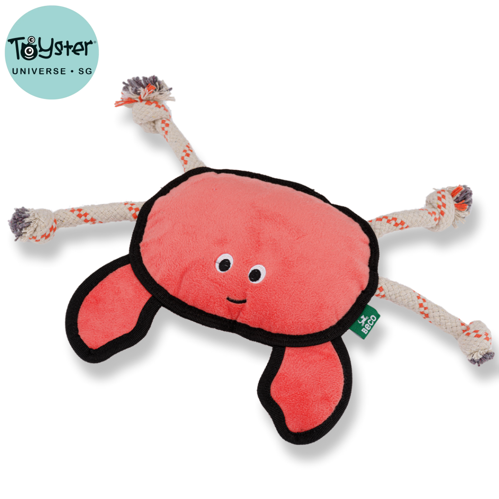 Beco Dog Toy Crab | Floats Squeaks Sustainable Material - Dog Toys