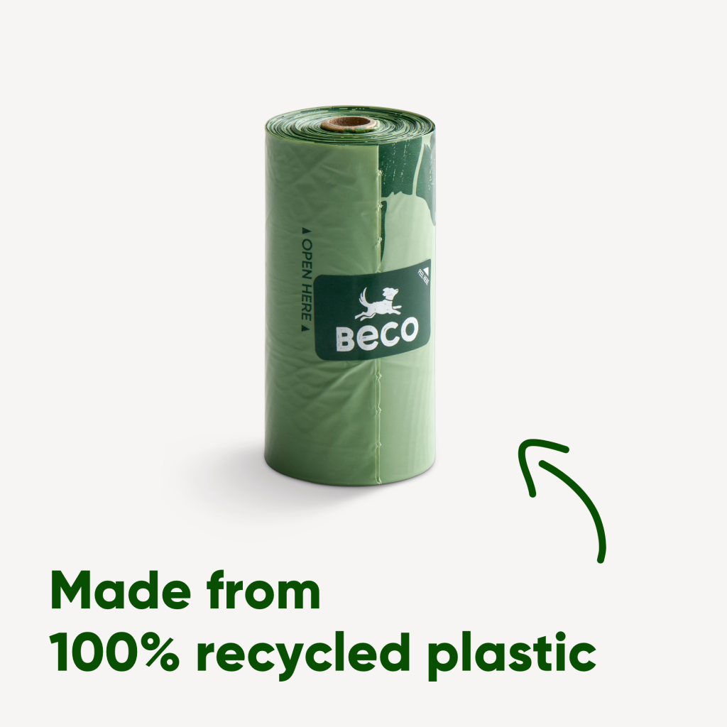 Beco Poop Bags Mint Scented – Big Strong Leak-Proof 100% Recycled Plastic