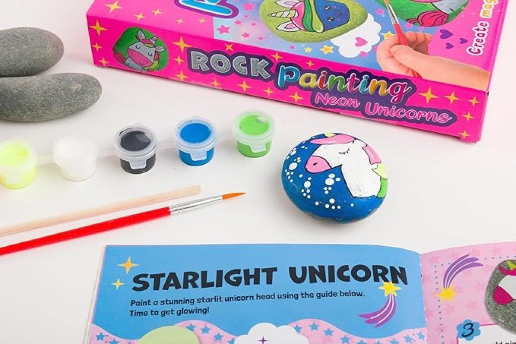 Bookoli Neon Unicorn Rock Painting Bookoli