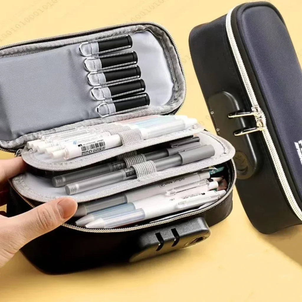 Canvas Password Lock Pencil Case