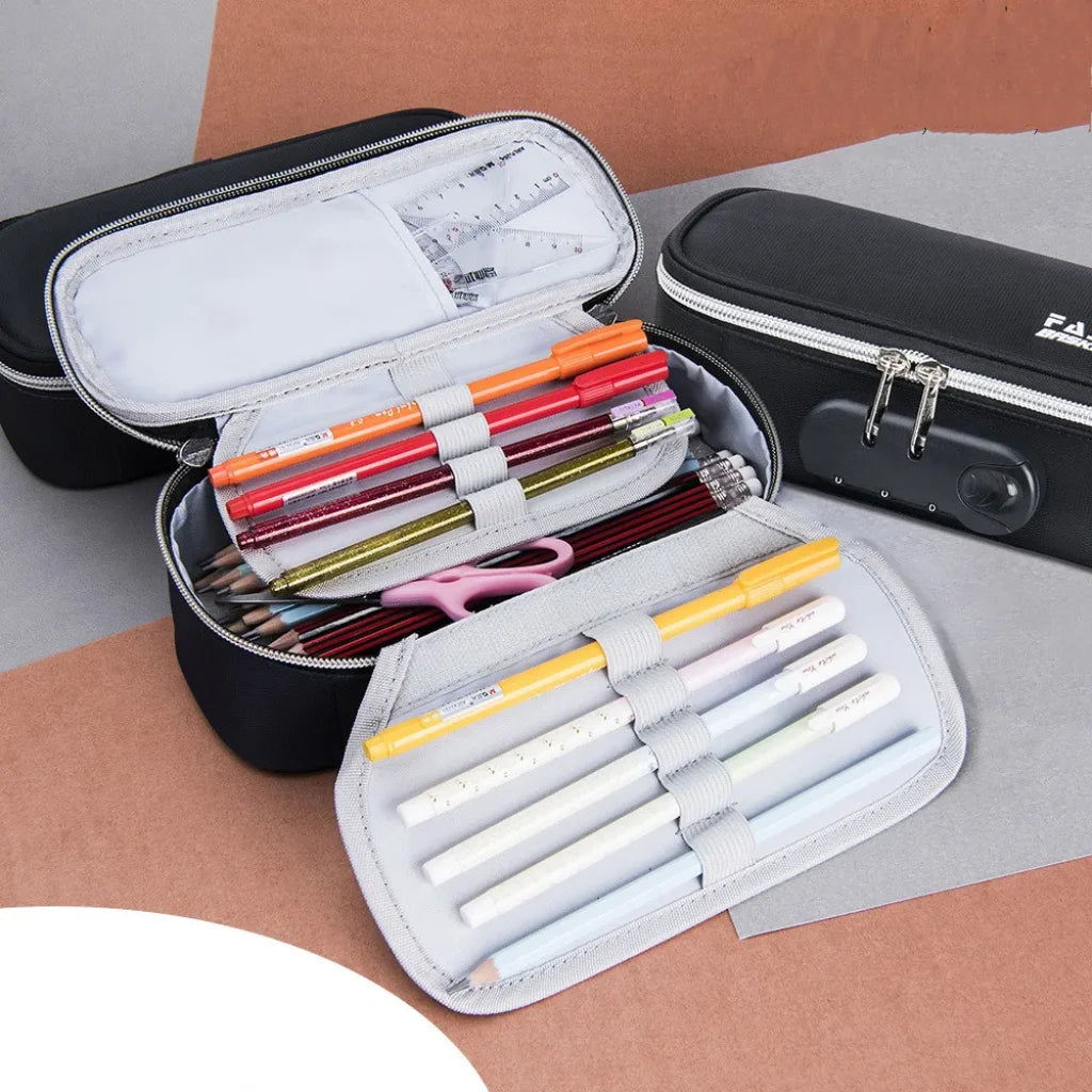 Canvas Password Lock Pencil Case
