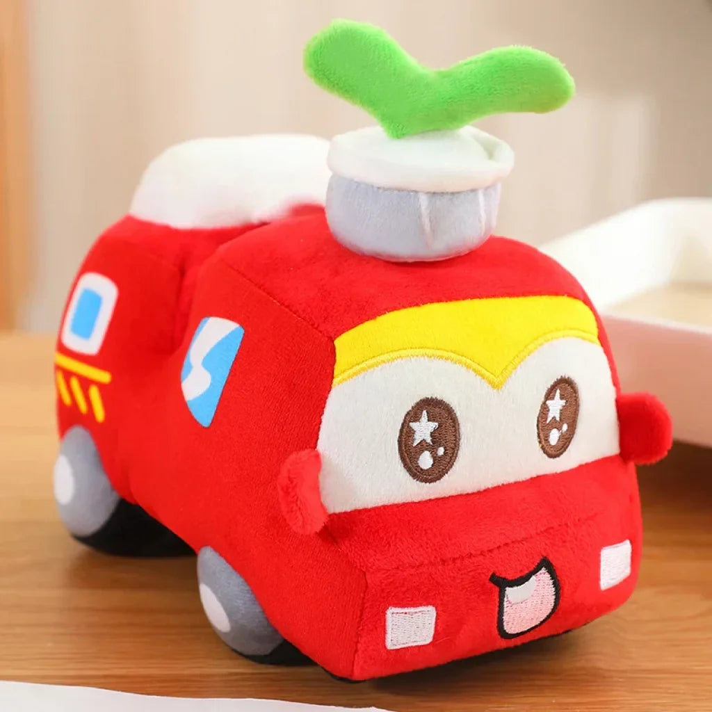 Cartoon Car Plush - red car / about 45-50cm