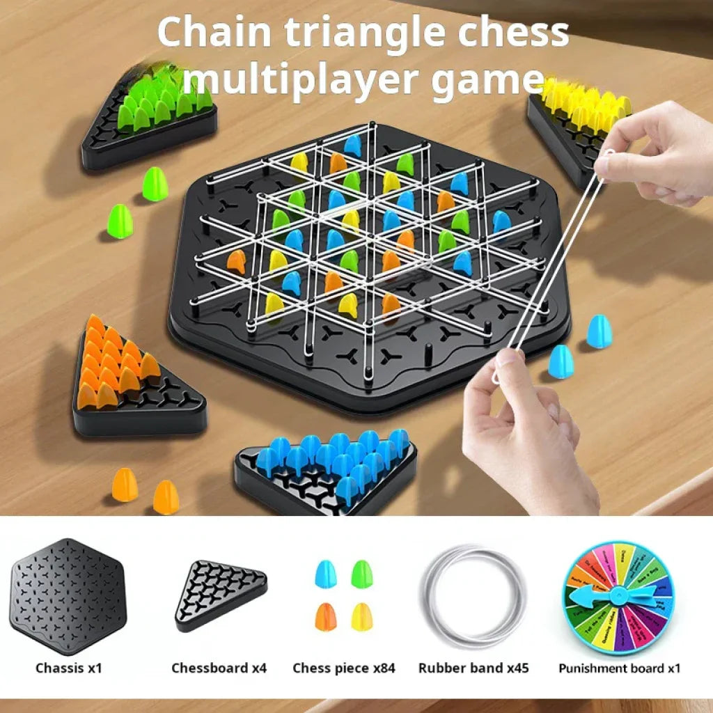 Chain Triangle Chess Game - Burgundy