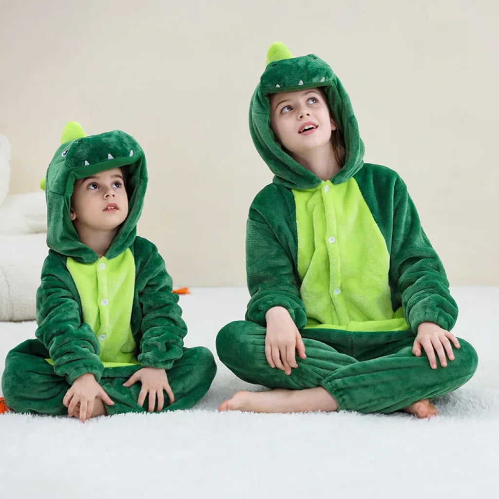 Children Winter Overalls Costume Green Dragon / 5-6T(Height105-114Cm