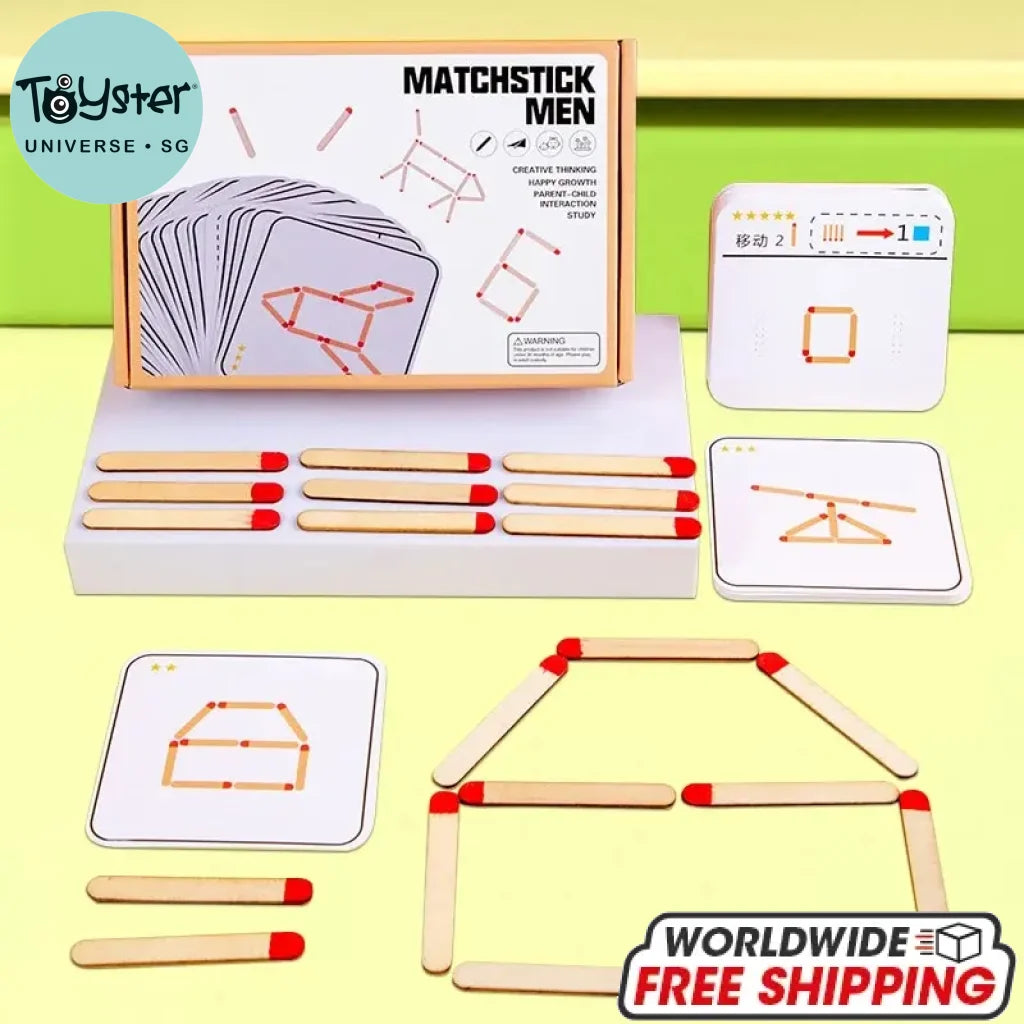 Children’s Wooden Match Game Stick Geometric Logic Thinking