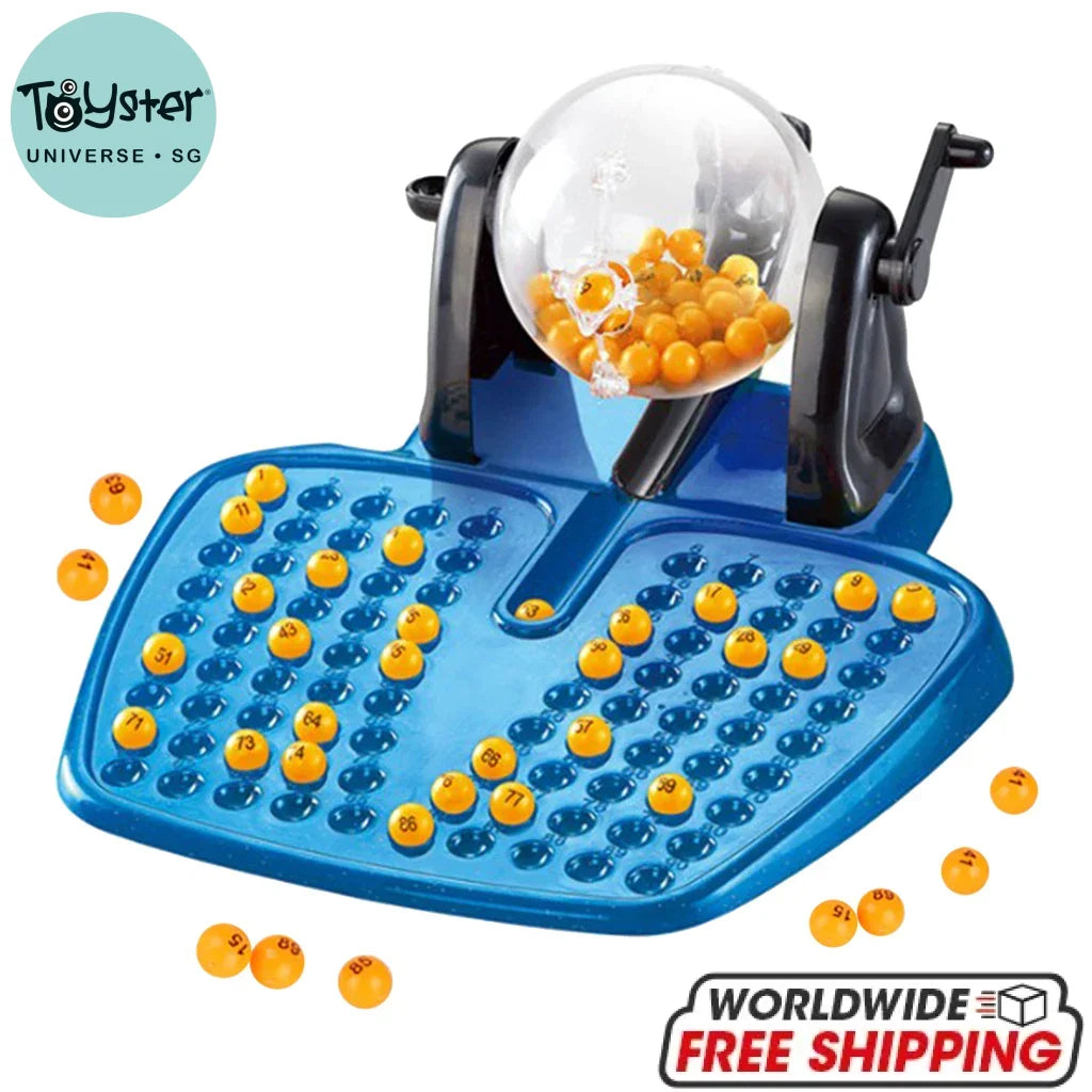 Classic Family Large Bingo Lotto Game Set Rotary Cage Revolving Machine