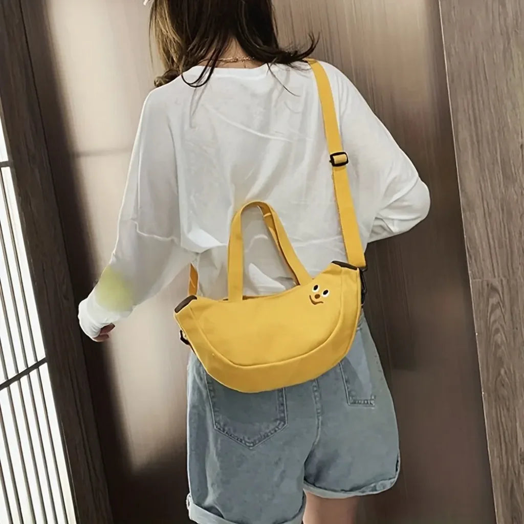 Cute Banana Shoulder Hand-Held Canvas Bag