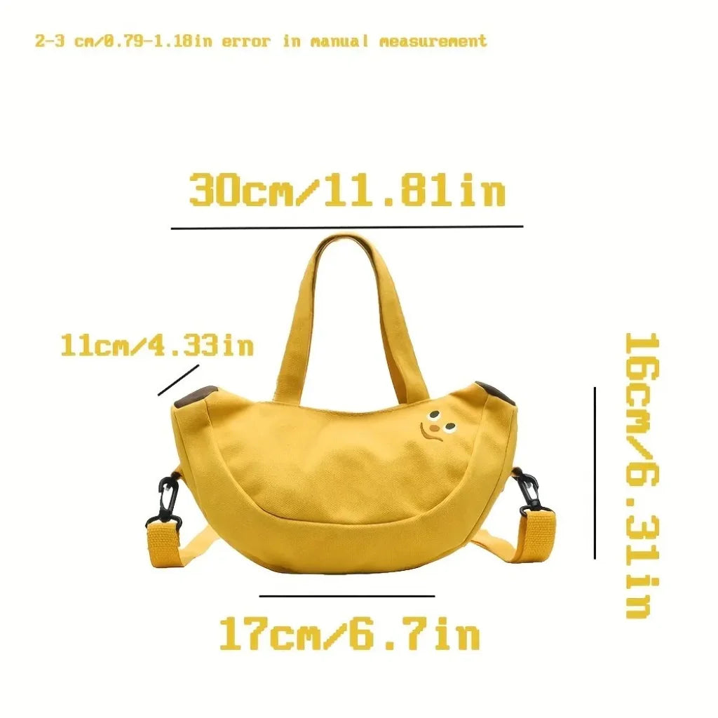 Cute Banana Shoulder Hand-Held Canvas Bag